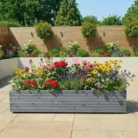 Access Garden Products Pine raised trough planter (L) 200cm × (H) 40cm × (D) 40cm in Grey