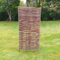 Access Garden Products 3ft(w) x 6ft(h) (0.9m x 1.82m) Capped Hazel Hurdle Fence Panel in Natural