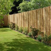 Woven Wood 1.9m(L) x 1.8m(H) Natural Premium Thick Bamboo Cane Fencing Screening Rolls
