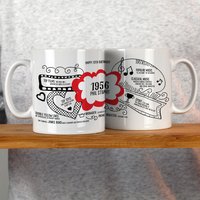 Afewhometruths Personalised 70th Birthday 1956 Milestone Mug in Red