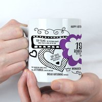 Afewhometruths Personalised Fun Facts born in 1946 80th Birthday Mug in Purple