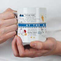 Afewhometruths Personalised 80th Birthday Mug with Name & Message in White