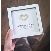 Afewhometruths “Forever Us" Personalised 4th Anniversary Heart in White