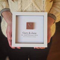 Afewhometruths Personalised 9th Anniversary Terracotta Heart Frame