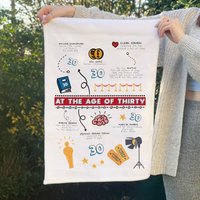 Afewhometruths 30th Funny Birthday Gift Amazing Facts Tea Towel in White