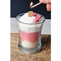 Afewhometruths Strawberry Frappe Lookalike Scented Candle in Pink | Size: 100ml