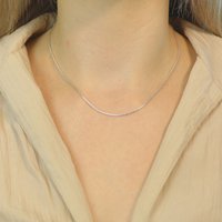 The Colourful Aura 925 Sterling Silver Plain Braided Thin Unisex Chain Choker Necklace