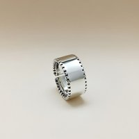 The Colourful Aura Adjustable Wide Thick Silver Band Cuff Thumb Statement Ring