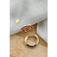 Sterling Silver Round Zircon Hoop Earrings