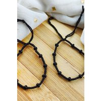The Colourful Aura Women's Adjustable Nazaria Black Beaded Indian Nazaria For New Borns & Adults Bracelet (Kids)