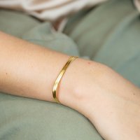 Stainless Steel Cuban Link Flat Snake Gourmet Chain Layering Bracelet