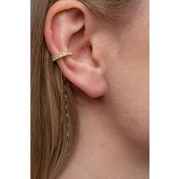 The Colourful Aura Women's Long C Shape Non Piercing Cartilage Climber Ear Cuffs in Gold