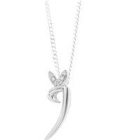 Say It With Winged Diamond Initial Necklace - Sterling Silver - I/18" | Size: 18 inches