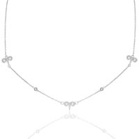 Say It With Aries Necklace with CZ Stones - Silver | Size: 18 inches