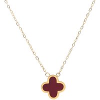 Say It With Plum Crystal Clover Necklace - Yellow Gold | Size: 18 inches