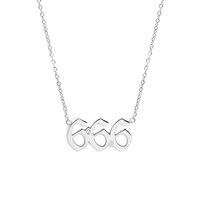 Say It With Angel Number Necklace - Silver 666 | Size: 18 inches