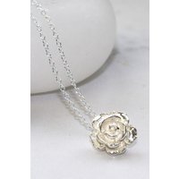 Otis Jaxon London Women's Sterling Silver Rose Pendant Necklace