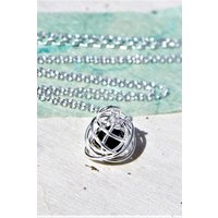 Otis Jaxon London Women's Sterling Silver Caged Peacock Grey Pearl Necklace