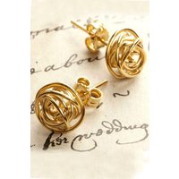 Otis Jaxon London Women's Nest Sterling Silver Stud Earrings in Gold
