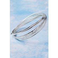 Otis Jaxon London Women's Russian Multi Band Sterling Silver Bangle | Size: Medium