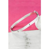 Otis Jaxon London Women's Solid Sterling Silver Screw Accent Bangle | Size: Medium