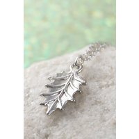 Otis Jaxon London Women's Holly Leaf Sterling Silver Christmas Necklace