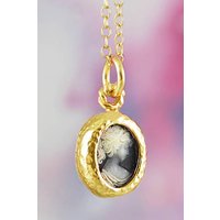 Otis Jaxon London Women's Oval Sterling Silver Cameo Necklace in Gold