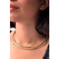 Otis Jaxon London Women's Spiral Sprung Silver Plated Choker Necklace in Gold