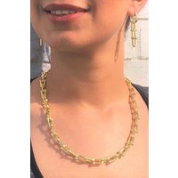 Otis Jaxon London Women's Gold Plated Interlocking U Chain Necklace
