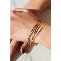 Otis Jaxon London Women's Gold Russian Sterling Silver Stacking Bangle | Size: Medium