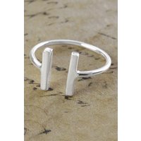 Otis Jaxon London Women's Minimal Bar Geometric Sterling Silver Ring | Size: Medium