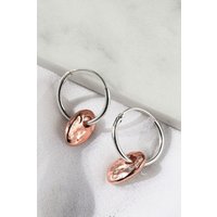 Otis Jaxon London Women's Pebble Sterling Silver Charm Hoop Earrings in Rose Gold