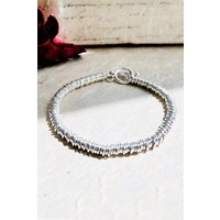 Otis Jaxon London Women's Chunky Sterling Silver Rings Bracelet | Size: 19 cm