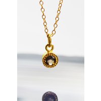 Otis Jaxon London Women's Smoked Quartz Sterling Silver Gemstone Necklace in Gold