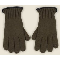 Larsson & Co Men's Knitted Gloves With Fleece Lining in Olive