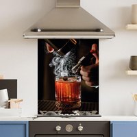 Choose Your Print Premium 60cm x 75cm 6mm Whiskey Cocktail Kitchen Splashback Various Sizes Toughened - 60 cm | Size: 60 cm x 75 cm