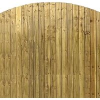 SHEDS AND FENCE LTD Pack of 7 Premium Wooden Dome-Top Fence Panels - 6FT x 3FT in Brown