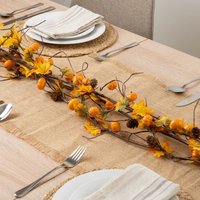 Scottish Everlastings Ltd 150cm Pumpkin Autumn Garland Pack 3 in Orange