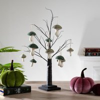 70cm Twig Tree & Green Toadstools