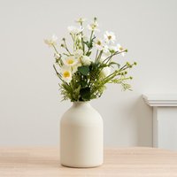 Scottish Everlastings Ltd 45cm White Poppy, Rose & Cosmo Bouquet