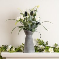 60cm Mixed Floral Metal Jug