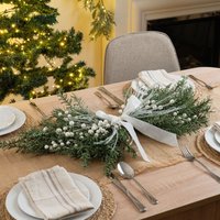 Scottish Everlastings Ltd 80cm Table Centrepiece Swag with White Velvet Bow