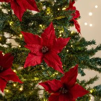 18cm Poinsettia Clip 6pc Set