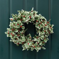 Scottish Everlastings Ltd 50cm Holly Wreath in Green