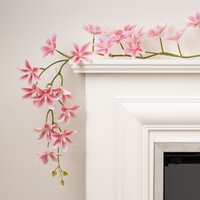 Scottish Everlastings Ltd 115cm Magnolia Star Flower Garland Pink Pack 2