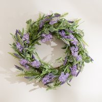 Scottish Everlastings Ltd 55cm Purple Hyacinth, Eucalyptus & Lavender Wreath