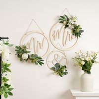Set 3 Mr & Mrs Hoops D35 D25cm Light