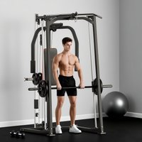 SPORTNOW Multigym, Smith Machine Power Cage for Home Gym, Weight Lifting in Black