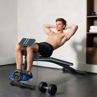 HOMCOM Foldable Dumbbell Bench Weight Training, 7 Incline Adjustable in Blue