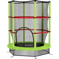 HOMCOM Kids Trampoline Mini Bouncer w/ Enclosure Net for 3-6 Years in Green